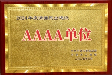 喜报！！永利集团88304官网纸业荣获平湖市2024年度清廉民营企业建设AAAA级单元称号